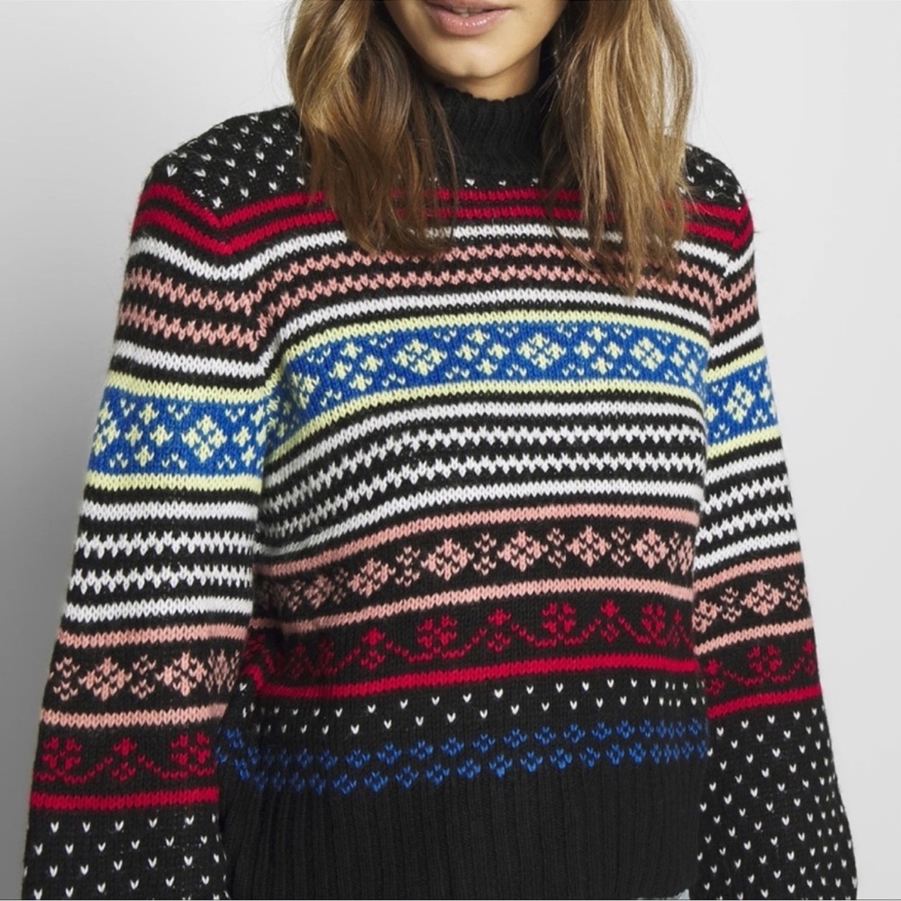 American Eagle Outfitters Mockneck Fair-isle Sweater